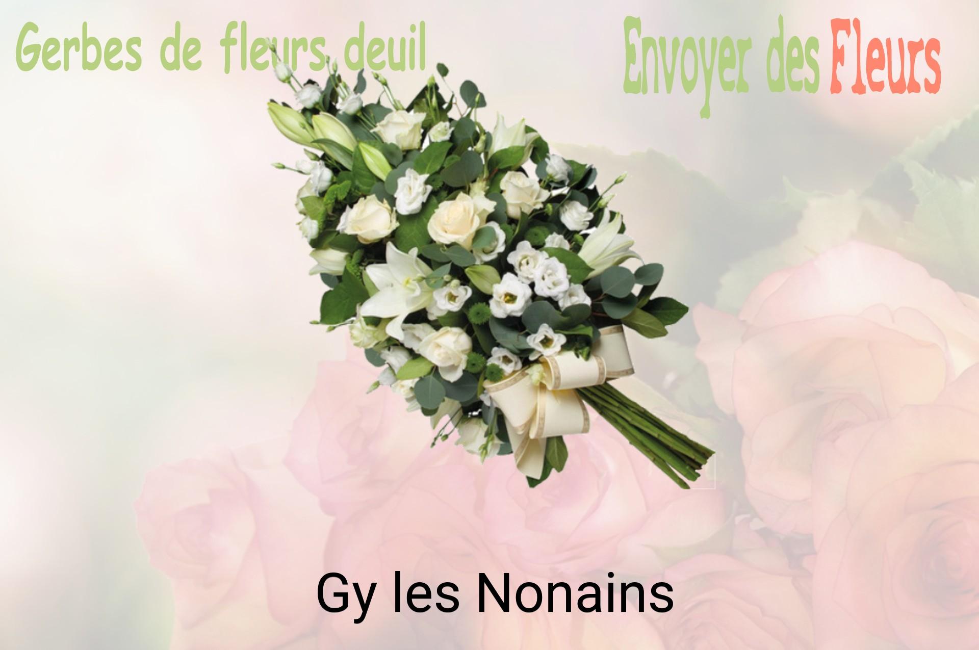 Gerbe de fleurs de deuil livrée à Gy-les-Nonains